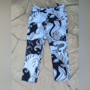 Chicos Slimming Girlfriend Black & White Paisley Print Jeans - Chico’s 2